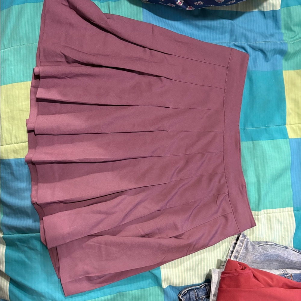 Love Pleated Skater Skirt in Mauve Pink
